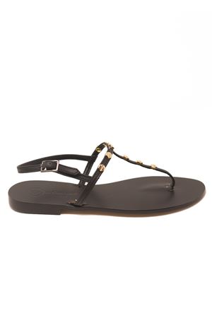 capri sandals with black sole and studs Da Costanzo | STUDSNEWNEROGOLD